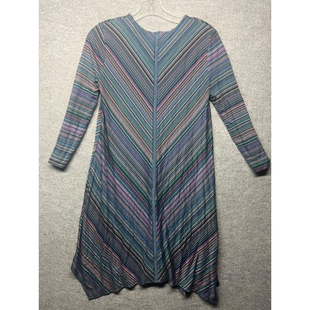 BCBGMAXAZRIA Women's Striped Long Sleeve Dress Multicolor Stretch XS Front Zip